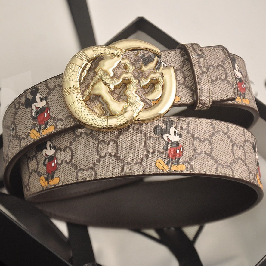 

Fashion Luxury Belts Designer Belts Leather for women's and men high quality Micky Mouse gold silver bronze smooth snake buckle men&#03, Black;brown