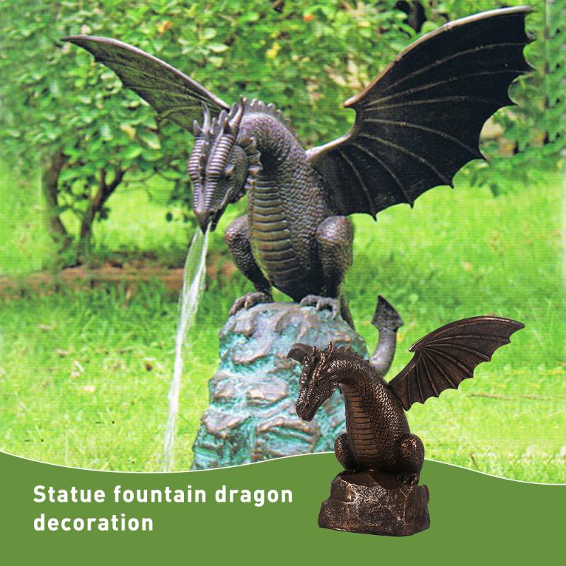 

Garden Decorations DIY Fire Dragon Water Fountain Resin Waterscape Sculpture Bronze Color Artwork Home Decoration Ornaments