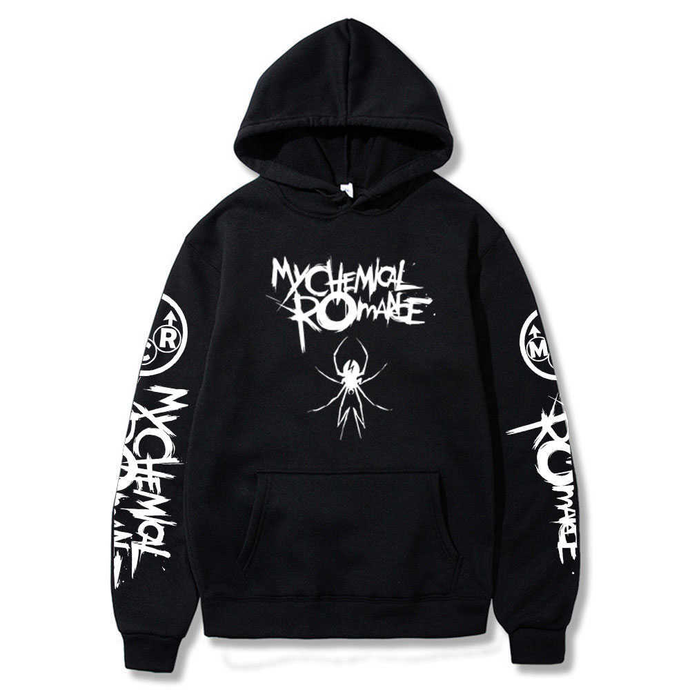 

My Chemical Romance Hoodies Punk Band Fashion Hooded Sweatshirt Hip Hop Hoodie Pullover Men Women Sports Casual Rock Top Clothes H0823, Black