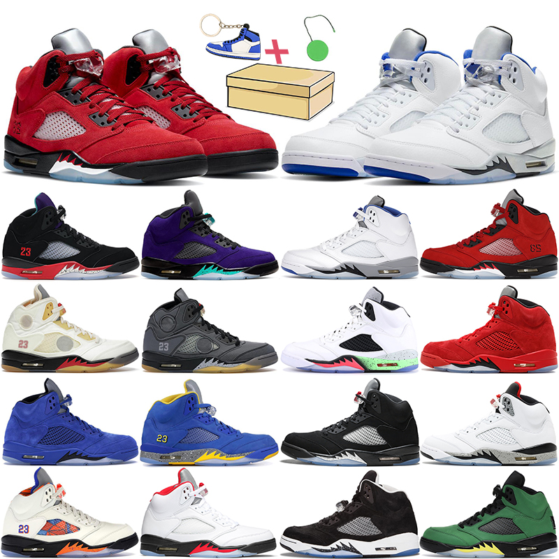 

2021 5s mens basketball shoes 5 Fire Red Top 3 Blue Suede Oreo White Cement International Flight Desert Camo Fresh Prince trainers sneaker 7-13