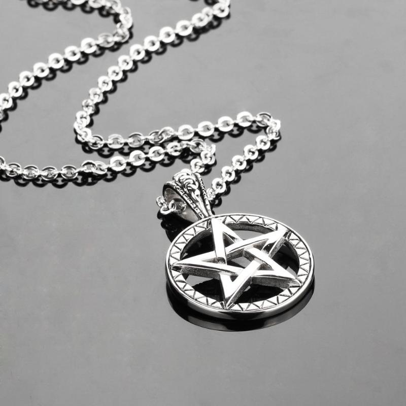 

Pendant Necklaces Fashion Pentagram Stainless Steel Punk Star Necklace Hip Hop Acero Inoxidable Joyeria Chain Male Jewelry Envio Gratis
