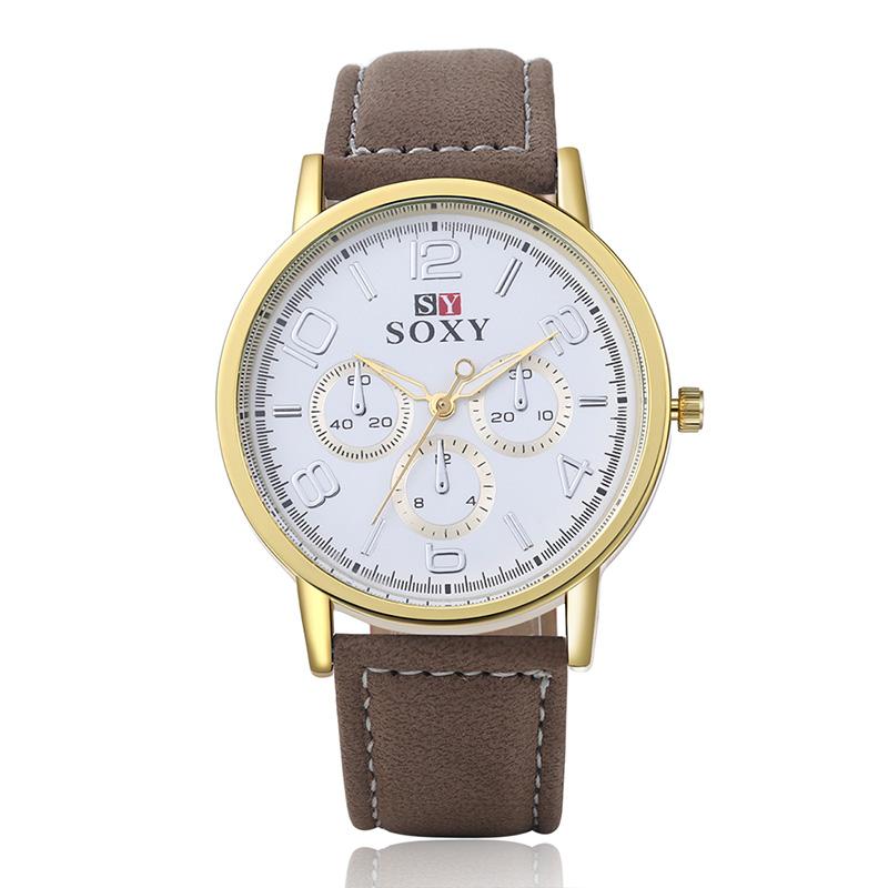 

Wristwatches 2021 Fashion SOXY Luxury Top Brand Watch Casual Sport Watches Men Wrist Leather Quartz Hombre Hour Relogio, Gold