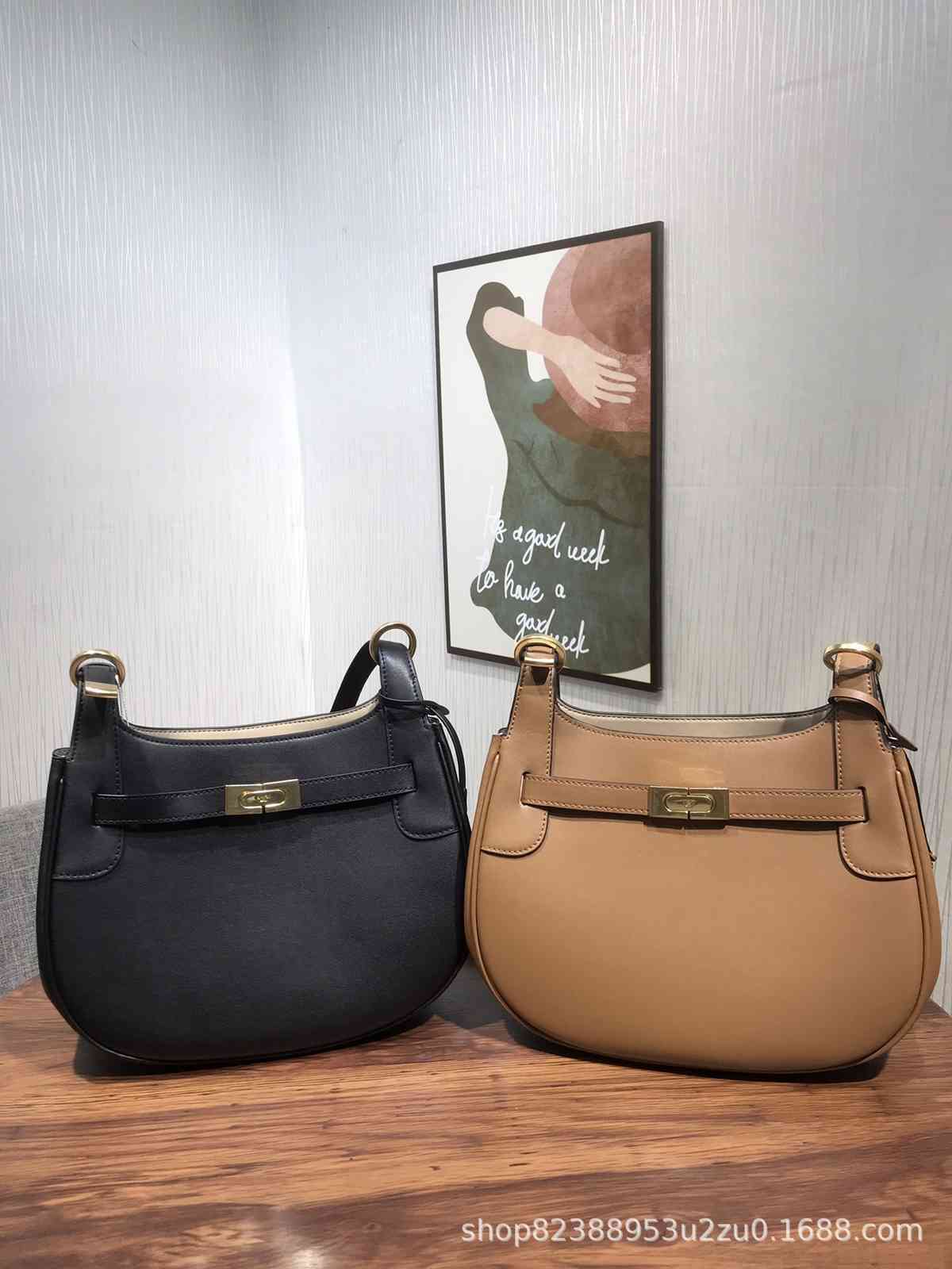 Luxury Handbags Storage Outlet TB autumn winter Radziwill series, saddle bag, adjustable Crossbody strap, cow leather wo-image-726699239