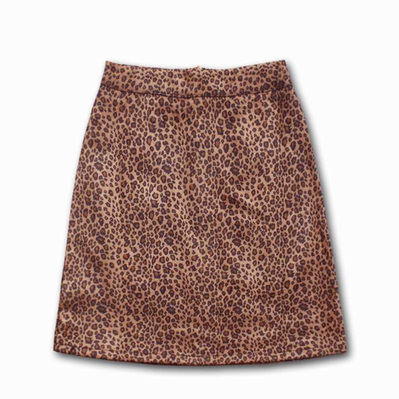 

Autumn Suede Mini Skirt Women High Waist Woman Sexy Leopard Print Split Evening Party OL Office Work faldas saias 210601, Photo color
