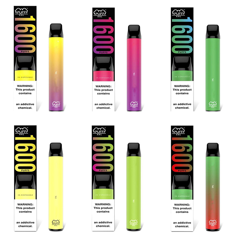

Puff XXL e cigarette Men Women Disposable Vape Pen 1600 Puffs Bars 1000mAh Cartridge mix color
