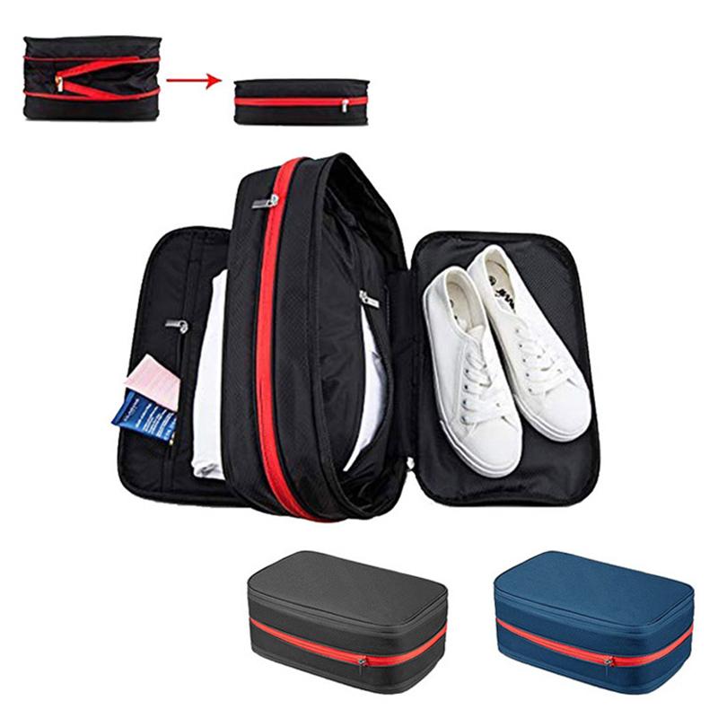 

Travel Organizer Storage Bags Suitcase Waterproof Portable Business Luggage Duffle Bag Clothes Pouch Packing Cube XA670F Duffel, Black