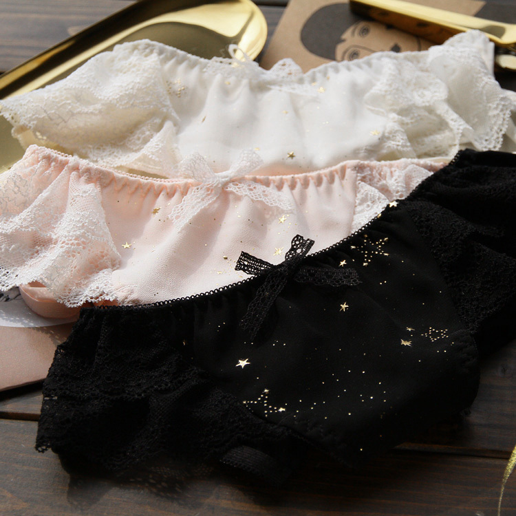 Japanese Women Lace Panties Sexy Lolita Kawaii Galaxy Fantasy Low Waist Underwear Lingerie Cute Breathable Girl&#039;s Underpants-image-678538439