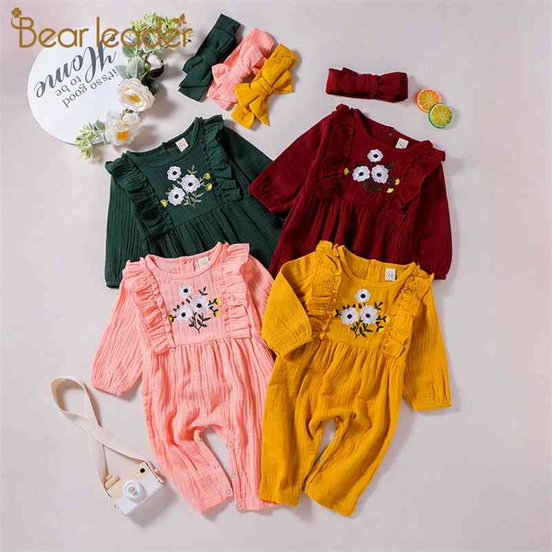 

Spring Ruffle Cute Embroidery Romper Baby Girl Clothes Boy Onesie Born 210429, Ah4631 pink