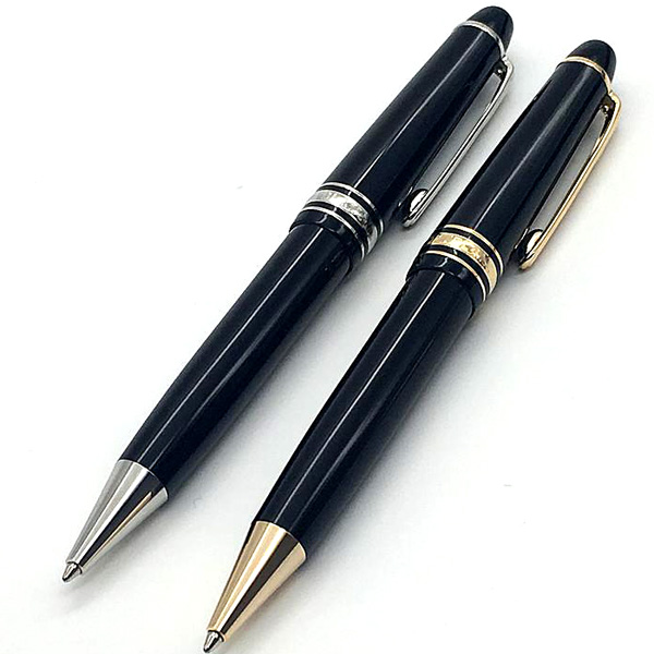 

High quality 145 Meister Platinum Line LeGrand Ballpoint Pen with white logo black resin fine star, Blue;orange