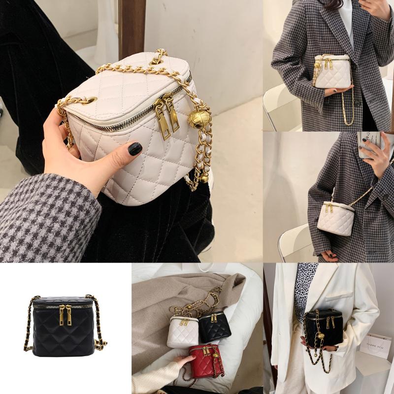 Cross Body Luxury Mini Quilted Pu Leather Crossbody Bags For Women 2021 Cute Shoulder Tote Female Lady Elegant Travel Chain Purses