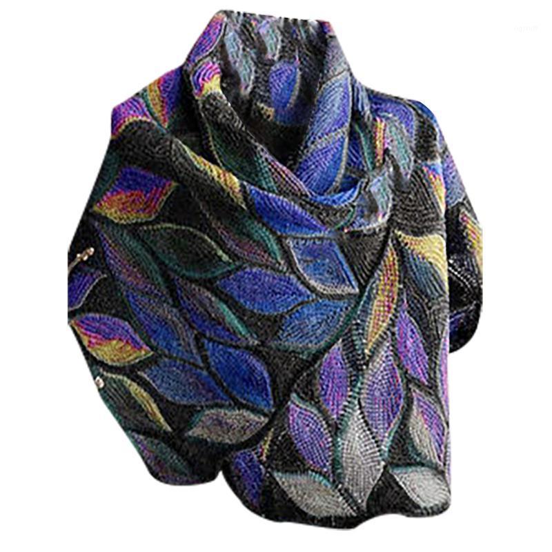 

Scarves Fashion Vintage Scarf Women Winter Warm Shawl Wraps Sided Colorful Color Crochet Soft Female Luxury, Blue;gray