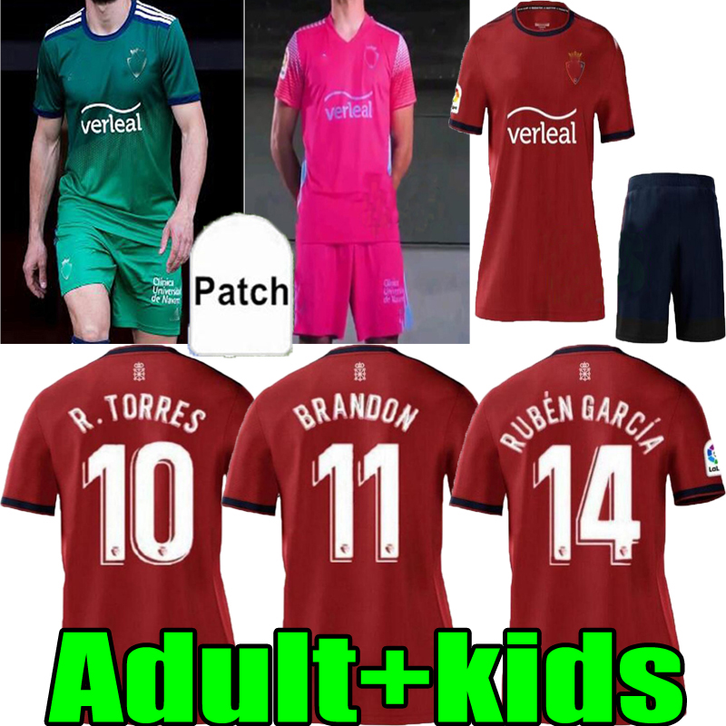 Adulte Enfants Kit 21 22 Jersey de football d'Osasuna Situé à la maison Troisième David García Chimy Adulto 2021 2022 R.Torres Moncayola Manu Sán