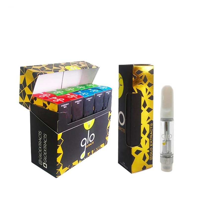 

GLO Extracts Glass Carts Atomizer Ceramic Coil Vape Cartridges 0.8ml 1ml Empty 510 Thread Thick Oil Cartridge with Packaging