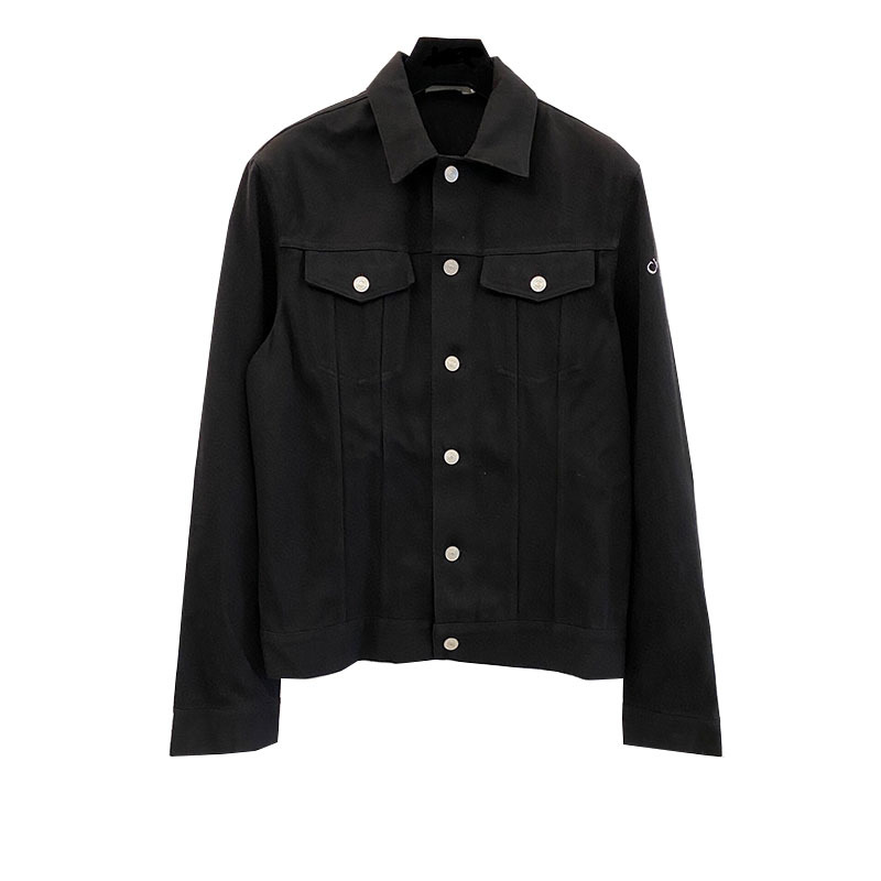 

21 new bergdio classic letter slogan print Wang Junkai same CD men's and women's jacket denim jacket fashion, Black;brown