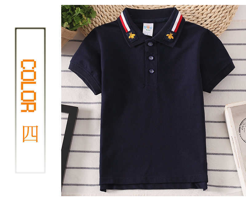 

Children's T-shirt boys summer lapel T-shirt fashion solid color children's short-sleeved T-shirt children's top clothes, Red