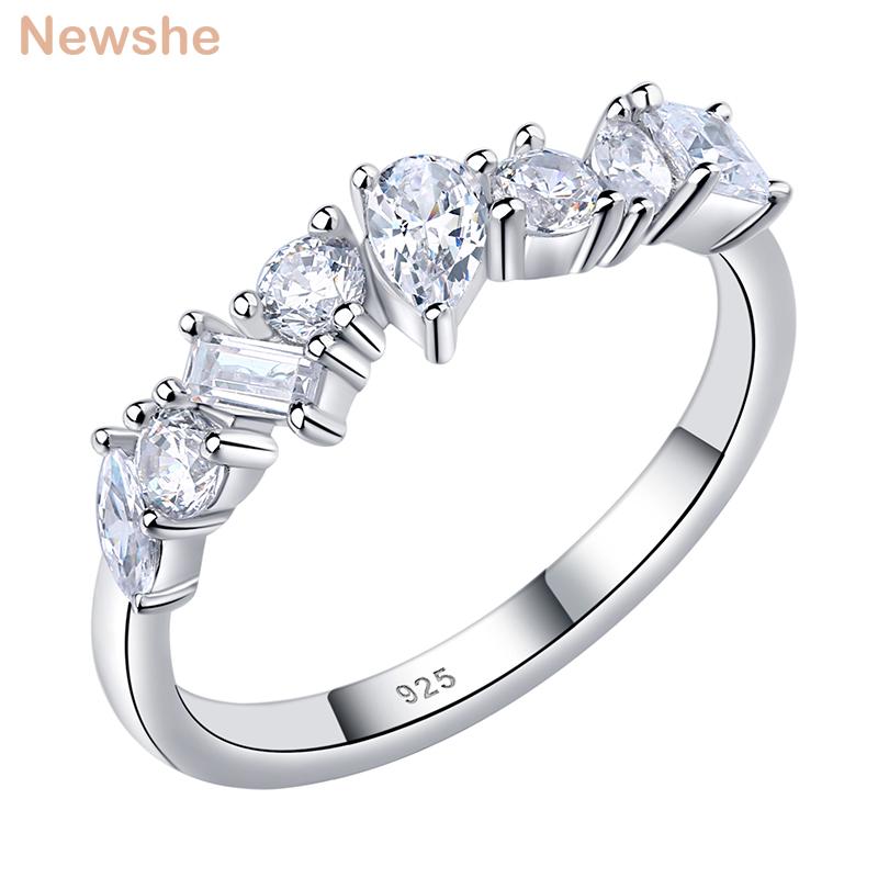 

Cluster Rings She 925 Sterling Silver Irregular White Cubic Zirconia Wedding Engagement Ring For Women Personality Jewelry Gift, Golden;silver