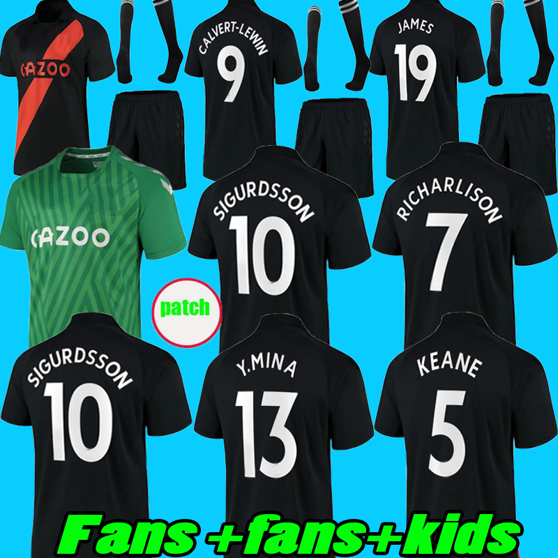 

Player fans version 20 21 22 Calvert-Lewin JAMES soccer jersey away 2021 2022 camiseta de fútbol SIGURDSSON KEANE Richarlison Y.MINA BERNARD men kids football shirt