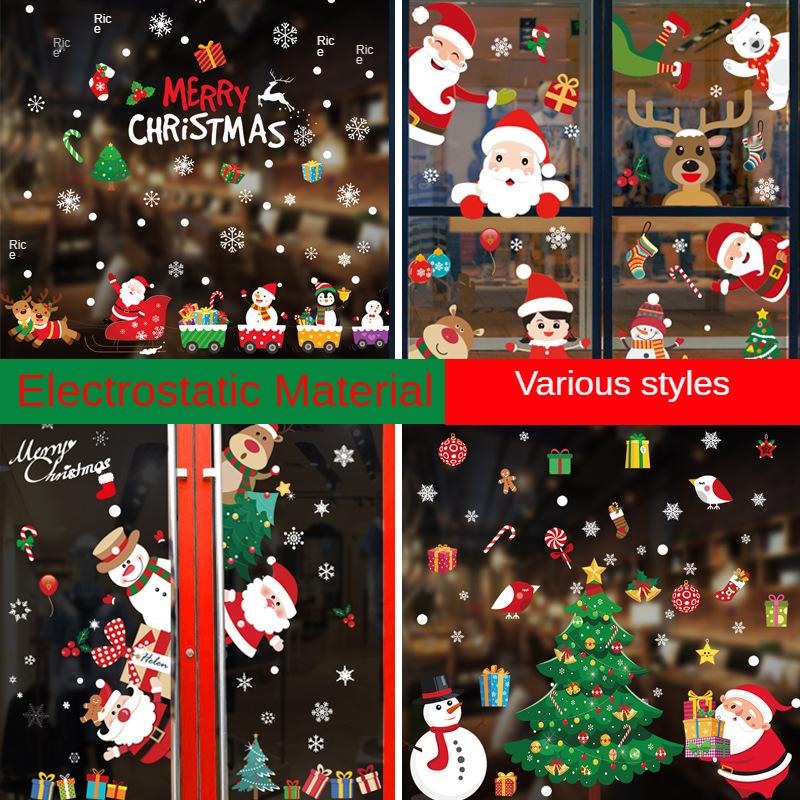 

Wall Stickers 2022 Year Window Christmas Merry Decorations Home Children's Room