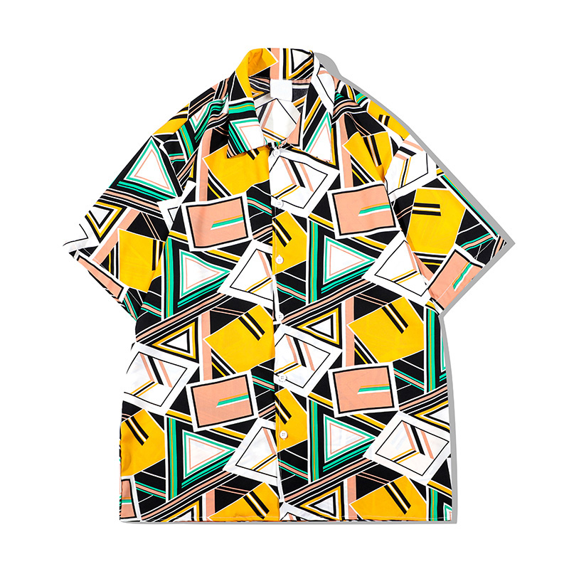 

Hawaiian Shirt Men Thin Material Cool Male Top Streetwear Clothing, Yellow