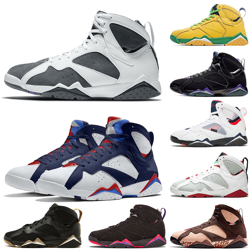 

Wholesale 2022 Jumpman 7 mens basketball shoes Jorden7s Ray Allen Flint Topaz Mist Patent Oregon Ducks Hare Raptro Charcoal men trainers sports sneakers, A5