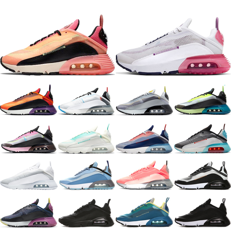 

wholesale 2090 men women running shoes Pure Platinum Magma Orange Bleached Aqua Laser Blue Wolf Grey mens trainers sports sneakers 36-45