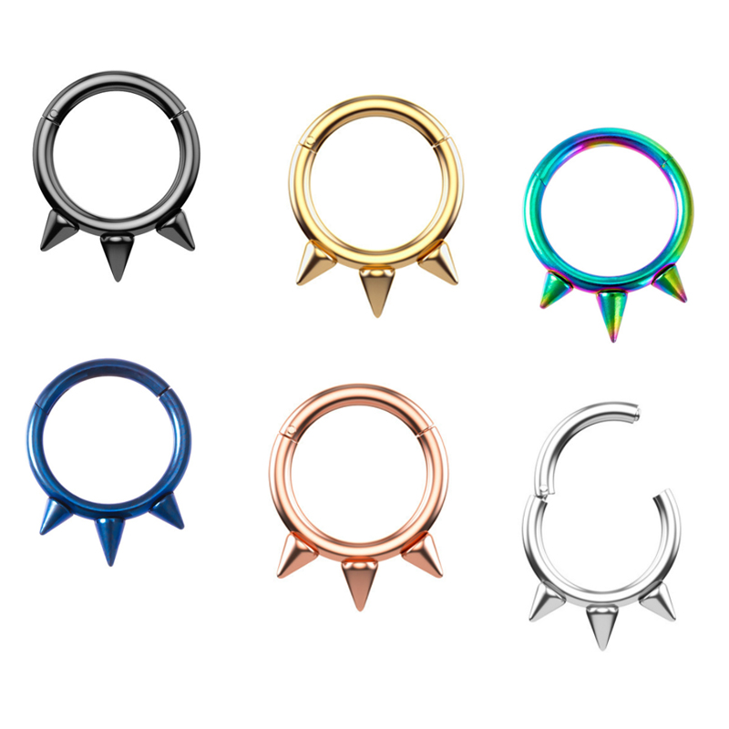 

Hypoallergenic Nose Rings Surgical Steel Septum Jewelry Hinged Segment Ring Body Piercing Helix Cartilage Hook Earrings