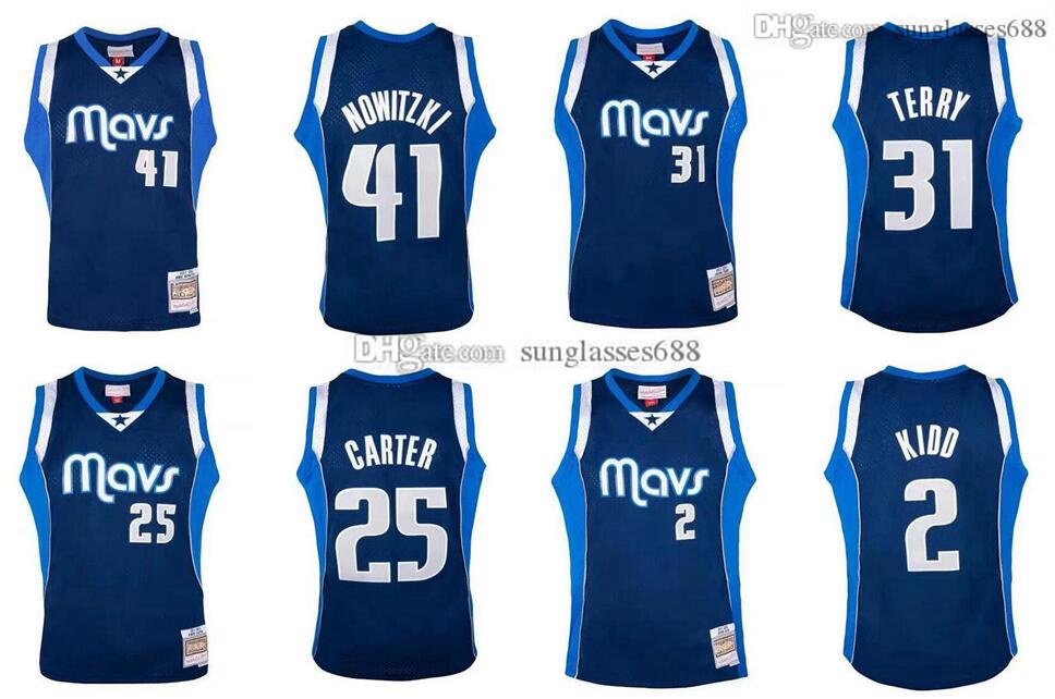 

Stitched Jersey S-6XL 41 Nowitzki 2 Kidd 31 Terry 25 Carter Mitchell & Ness 2011-12 Mesh Hardwoods Classics retro basketball jerseys Men Women Youth