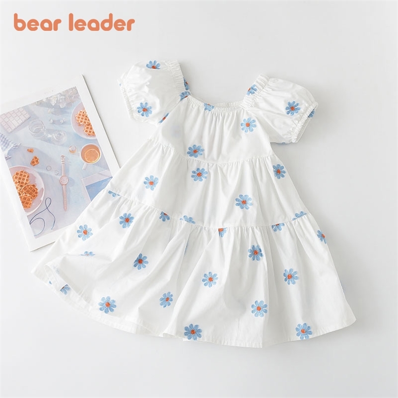 

Baby Girls Casual Dresses Fashion Summer Flowers Costumes Kids Sweet Floral Party Vestidos Princess Suits 3-7Y 210429, Ah5026 white