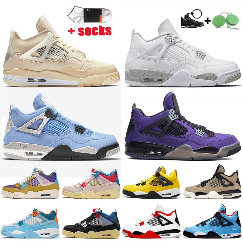 

2021 Jumpman 4 Womens Mens 4s Basketball Shoes Sail White Off Oreo University Blue Travis Scotts Desert Moss Taupe Haze Outdoors Trainers Sneakers, #2 desert moss 40-47