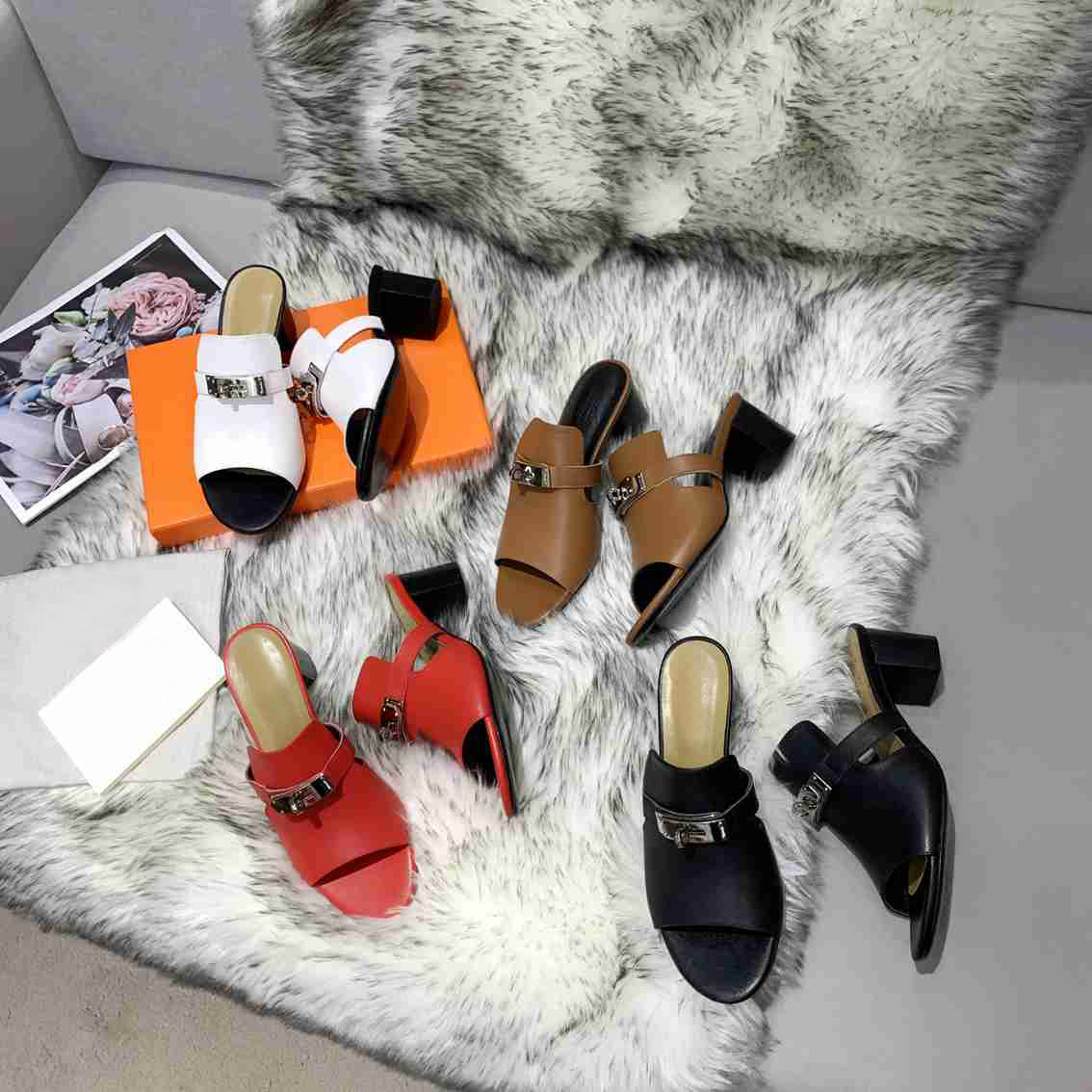 

2021 Brand woman slippers Top quality designer lady Sandals summer fashion slide high heel slipper luxury Casual shoes Womens Leather beach shoe