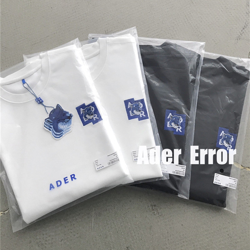 

FOX Adererror Embroidery Maison Kitsune T-shirt Men Women 1:1 High Quality Ader Error Embroidered T shirts Z-stitch Tee Tops, White;black