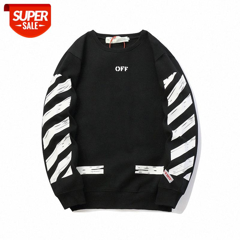 

OFF graffiti arrow printed sweater Tide brand WHITE simple men and women couples street hoodie #Qj8w, Black