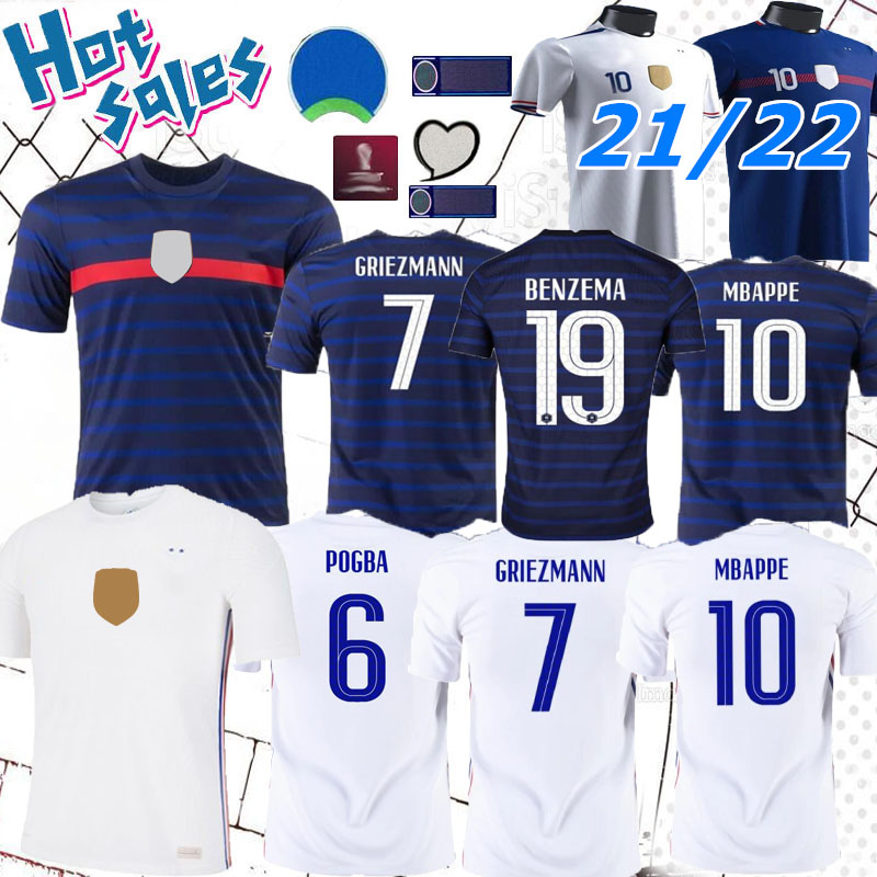 

MBAPPE Soccer jersey GRIEZMANN POGBA GIROUD KANTE HERNANDEZ FRANCE jerseys 2021 home away Football shirts adult men + kids kit BENZEMA Wear, Black;yellow