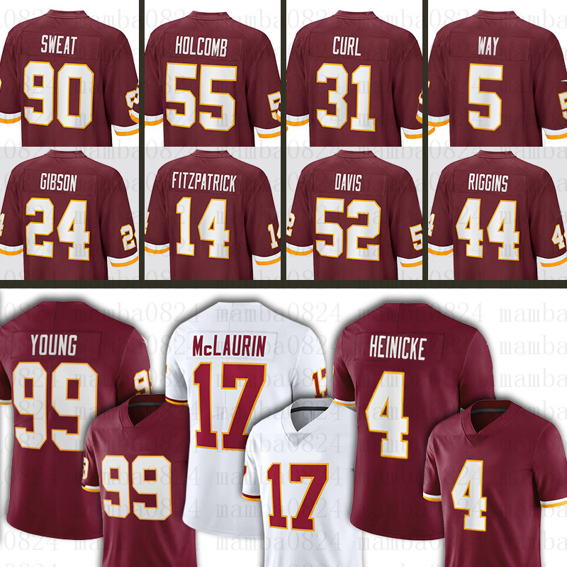 

Washington 99 Chase Young Football 4 Taylor Heinicke Team Jerseys 17 Terry McLaurin 14 Ryan Fitzpatrick 24 Antonio Gibson i Brown 44 John Riggins 5 Tress Way, Men(lao ying)