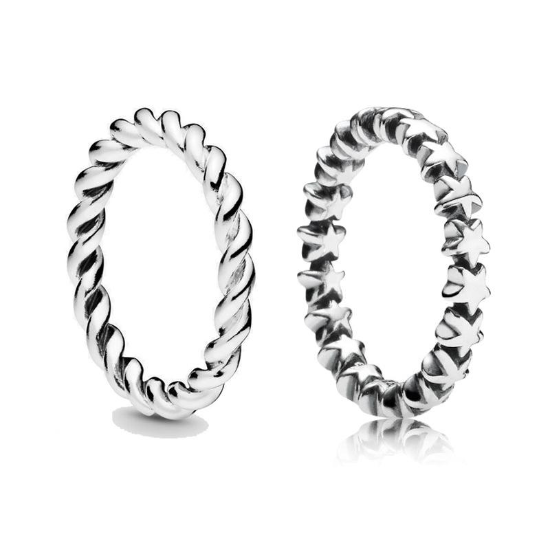 

Original 925 Sterling Silver Elegant Couple Lovers Rings Intertwined Twist Europe Ring For Women Engagement Charm Gift Jewelry Wedding