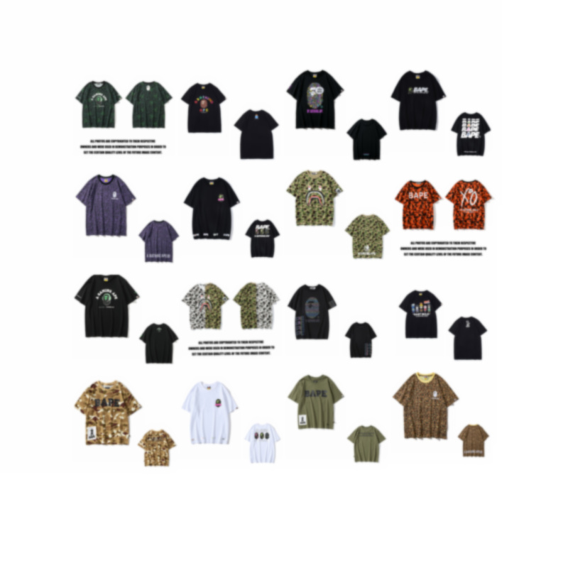 

2021 man shark camouflage T-shirt male leisure round collar pure cotton shirts, 20211686