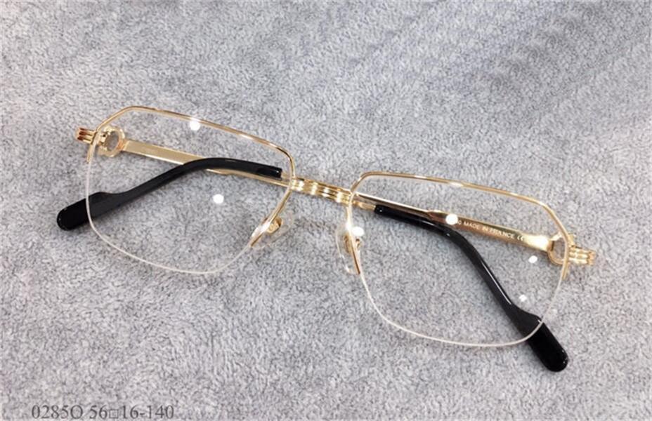 

Best-selling eyeglass frame 18k irregular half-frame gold-plated ultra-light optical men business style glasses top quality 0285O