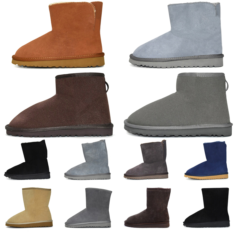 

new women classic snow boots thigh high fur boot for winter chestnut black Grey pink chocolate red girl lady size 36-41 fashion outdoor, Mini bailey one bow - blue