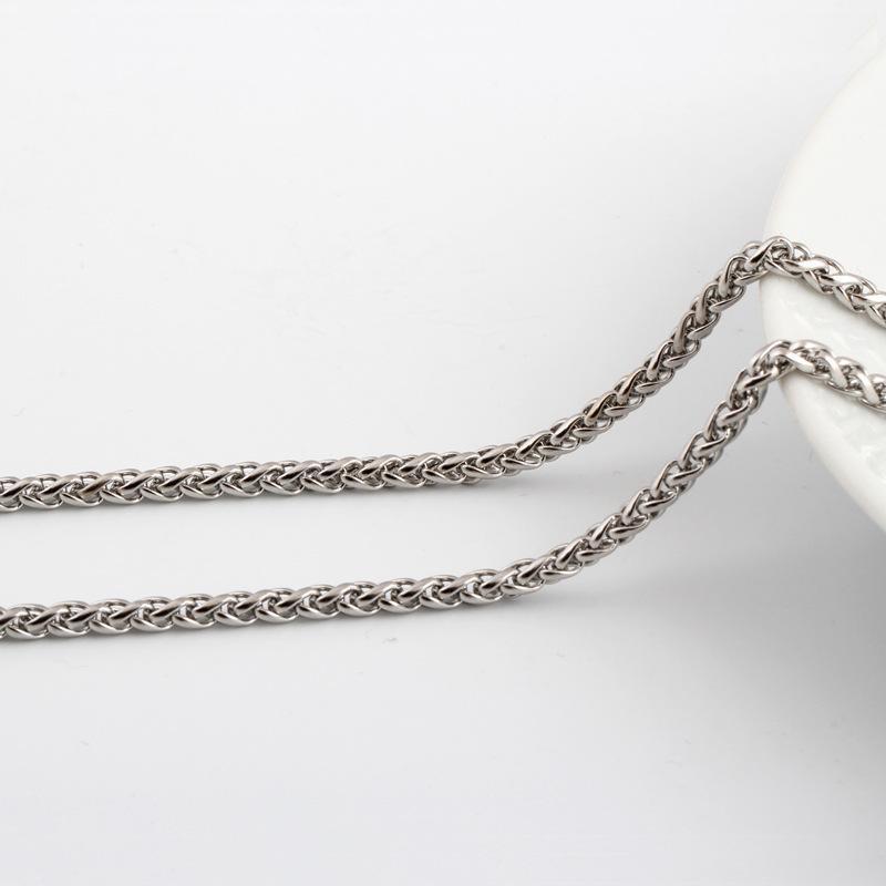 

Chains Necklace For Man Stainless Steel Personality Trendy Men's Basket Chain Twist Trouser Side Titanium