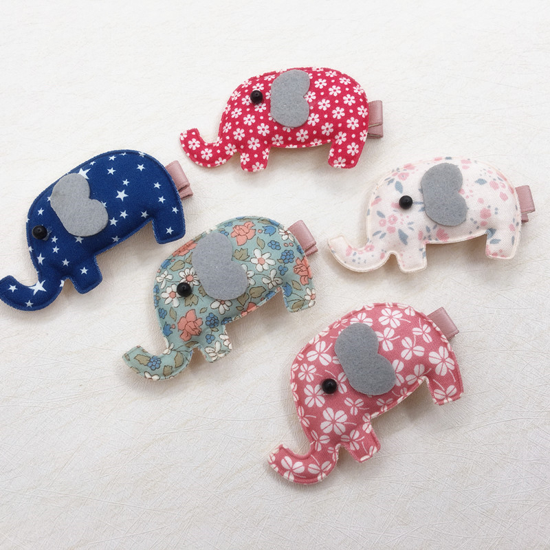 

Wholesale 20pcs Fashion Cute Floral Print Elephant Hairpins Cartoon Animal Barrettes Princess Headware Boutique Hair Accessories for Girls, Multi-color