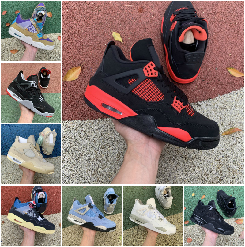 

2022 Jumpman University Blue 4 4s Basketball Shoes Mens Women Cream Sail Lightnings White Oreo Shimmer Bred Red Thunder Taupe Haze What The Black Cat Cement Sneakers, D001