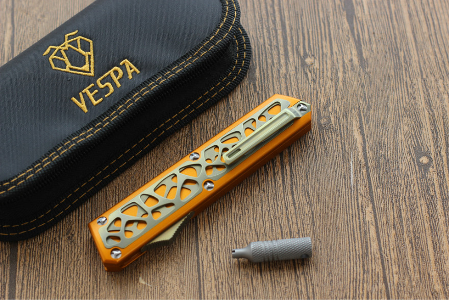 

VESPA EDC Star Knife Tactical M390 Steel Knives Blade Tool TC4 Combat Hunting Outdoor Camping Austria Survival Dark Handle Onuih