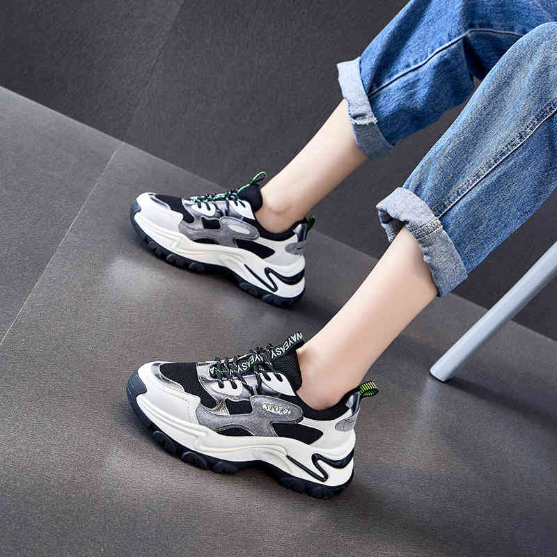 

dad's shoes and women's new casual muffin thick soled sports in the autumn of 2021
