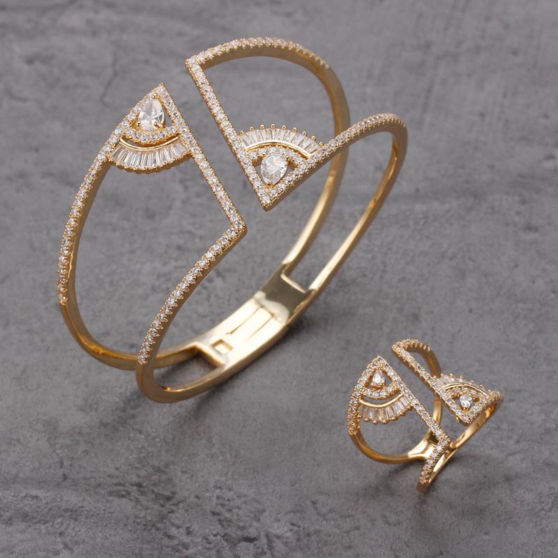 

Earrings & Necklace Quality A+ Women Bangle Ring Set Cubic Zirconia Colorful Stones Bridal Wedding Jewelry Sets Accessories Birthday Gift, Silver