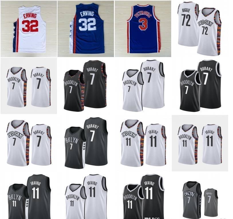 

SPREAD-Love 72 BIGGIE Basketball Jersey Julius 32 Erving Drazen 3 Petrovic BED STUY 11 Irving Kevin 7 Durant City Shirt news, Black;red