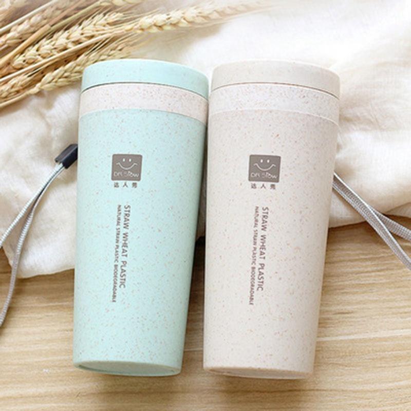 

300ml Keep Warm Bottle Healthy Wheat Fiber Cup Portable Double Layer Thermal Mug Coffee Tea Water Travel Bottles