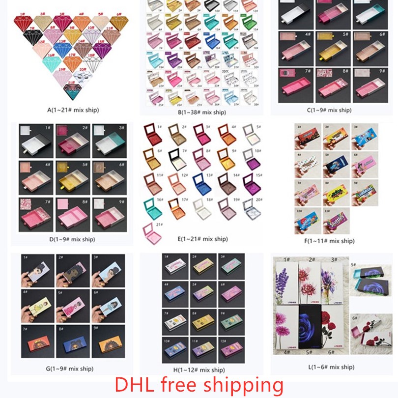 

Magnetic Lashes Box with eyelash tray 3D Mink Eyelashes Boxes False Eyelashes Packaging Case Empty Eyelash Box Cosmetic Tools DHL free ship