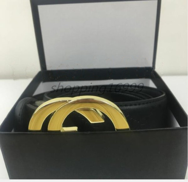 

2021 Mens Belt Fashion Belts Men Gu Cci Leather Black Business Women Big Gold Buckle Womens Classic Casual Ceinture With Orange Box, Black;brown