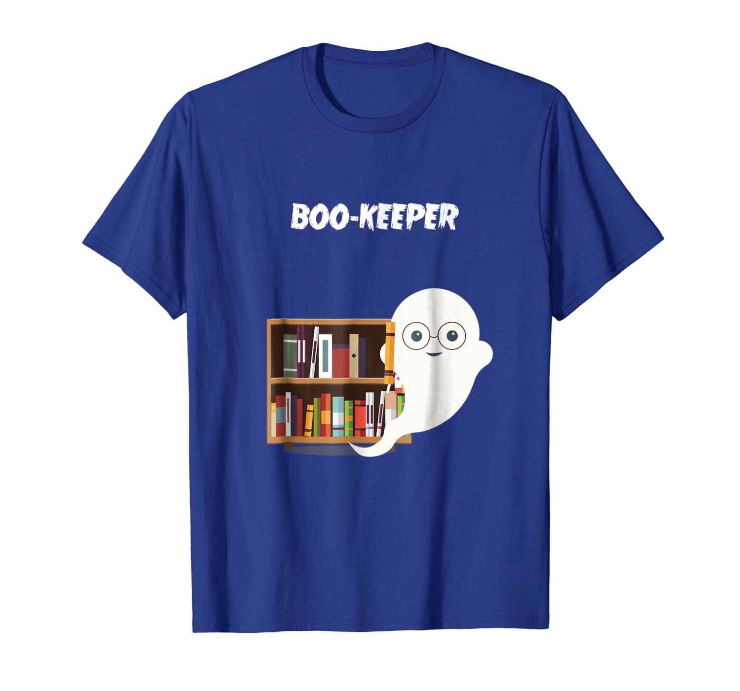 

boo-keeper - funny ghost book keeper pun t-shirt, White;black