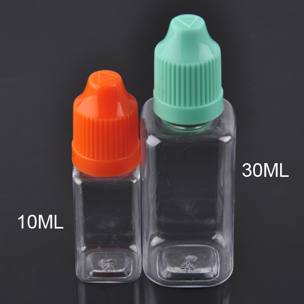 

10ML 30ML Square Oil Bottle PET Dropper Empty Bottles Storage jars for E-juice Electronic Cigarette Accessories Wholesale Price In Stock